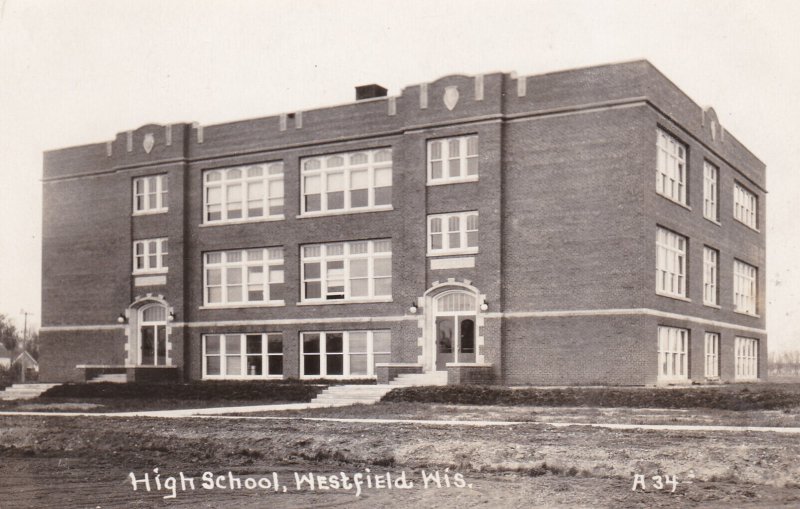 Wisconsin West Field High School 1923 Real Photo