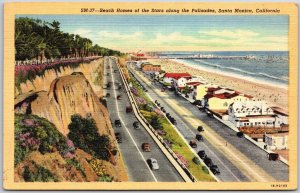 1948 Beach Homes Stars Along Palisade Santa Monica California Posted Postcard