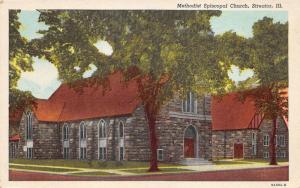 Streator Illinois~Methodist Episcopal Church~Brick Building~1938 Linen Postcard