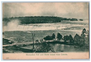 c1940's Horseshoe Fall and Sister Island Niagara Falls Canada Postcard 