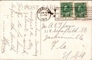 Little Champlain Street Winter Quebec 1917 Cancel Postcard WOB Note PM 