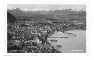 Austria Bregenz am Bodensee Birds Eye View Real Photo Risch-Lau Postcard 1947