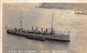 J70/ Ship Interesting RPPC Postcard c1910 U.S.S. Birmingham Cruiser 444