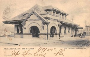 Middletown New York Erie Railroad Depot Train Station Tuck Postcard AA84075