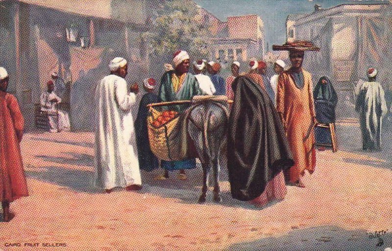 Postcard Cairo Fruit Sellers Egypt