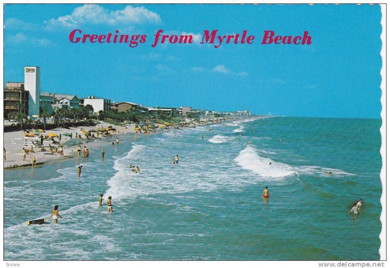 View Along The Golden Strand Of Myrtle Beach, South Carolina, 1950-1970s