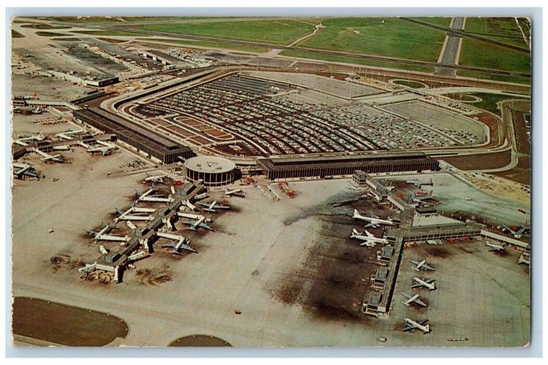 Chicago IL Postcard Aerial View Chicago O Hare International Airport 1975 Posted