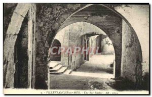 Old Postcard Villefranche SRU Sea A Dark Street