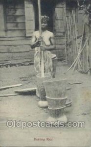 Beating Rice African Nude 1909 light wear postal used 1909