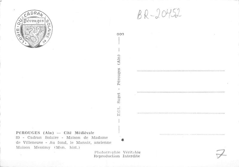 BR20452 Perouges cite medievale cadran solaire France