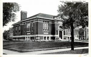 Vintage Printed Postcard; Public Library Connersville IN Fayette County Unposted