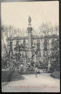 Vintage Picture Postcard Unused Barcelona Spain Monumento Marquet LB