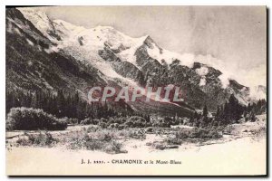 Old Postcard Chamonix and Mont Blanc