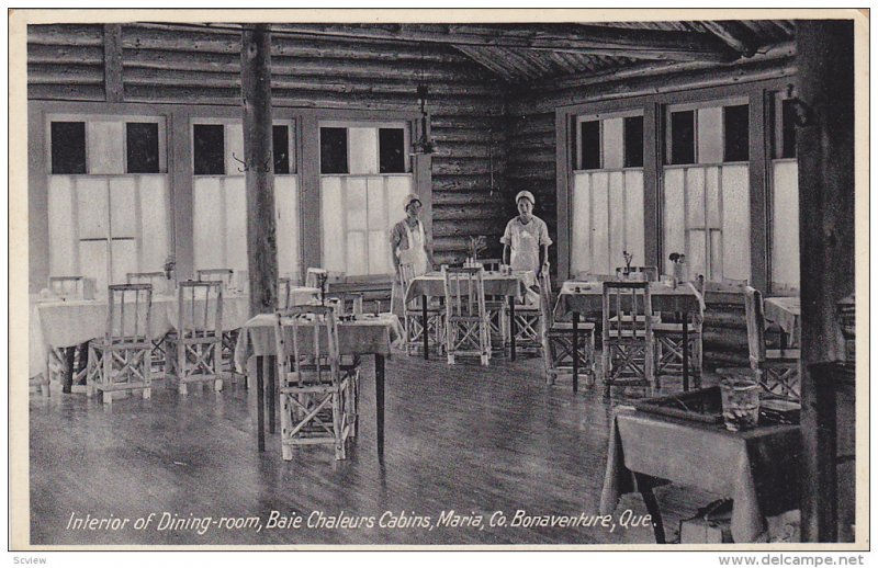 Interior of Dining-room,  Baie Chaleurs Cabins,  Maria,  Co. Bonaventure,  Qu...