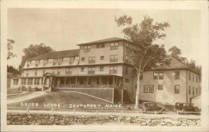 Southport Maine ME Shore Lodge Real Photo Vintage Postcard