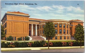 Petersburg High School Petersburg Virginia VA Flower Landscapes Grounds Postcard