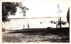 A90/ Curtis Michigan Mi Real Photo RPPC Postcard c30s South Manistique Lake Boat