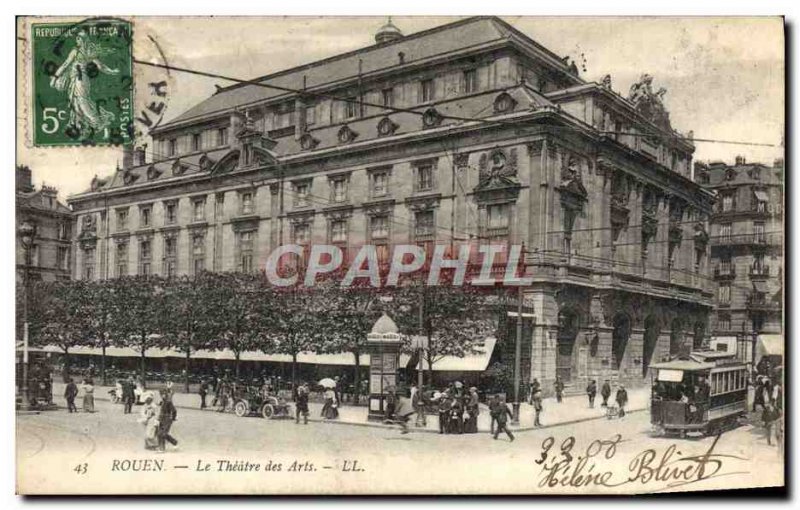 Old Postcard Theater Arts Rouen Tramway
