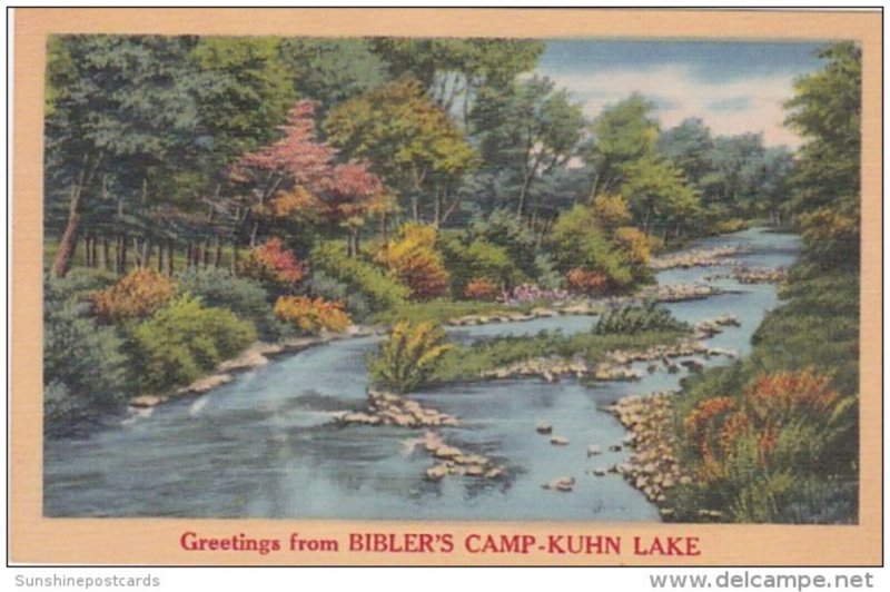 New York Greetings From Bibler's Camp Kuhn Lake