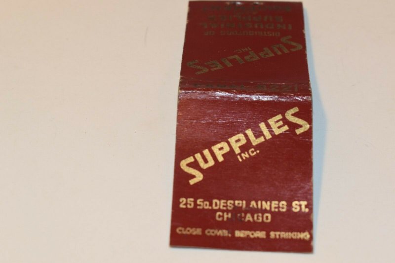 Supplies Inc. Industrial Equipment Advertising 20 Strike Matchbook Cover