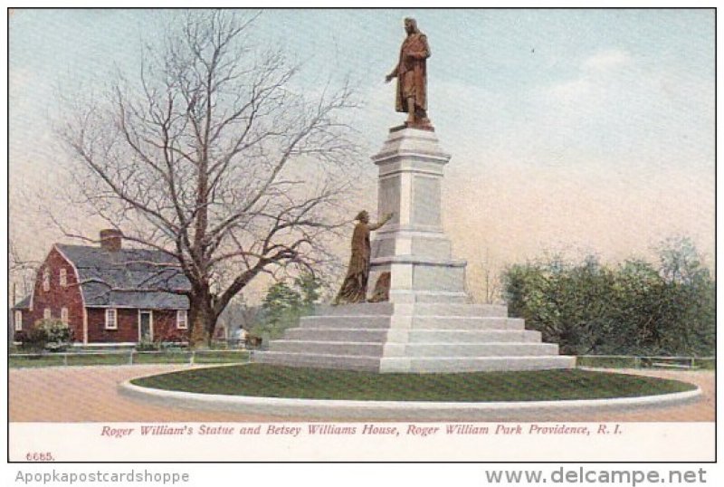 Rhode Island Providence Roger Williams Statue And Betsey Williams House