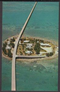 Florida Aerial View of the Fabulous Seven Mile Bridge with Pigeon Key ~ Chrome