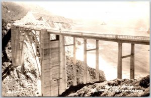 Rainbow Bridge Carmel San Simeon Highway California CA RPPC Real Photo Postcard