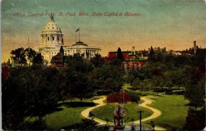 Central Park State Capitol Building Aerial View St Paul Minnesota DB Postcard