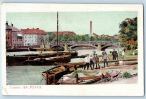 Halland Sweden Postcard View of Osterbro Halmstad c1905 Antique Unposted