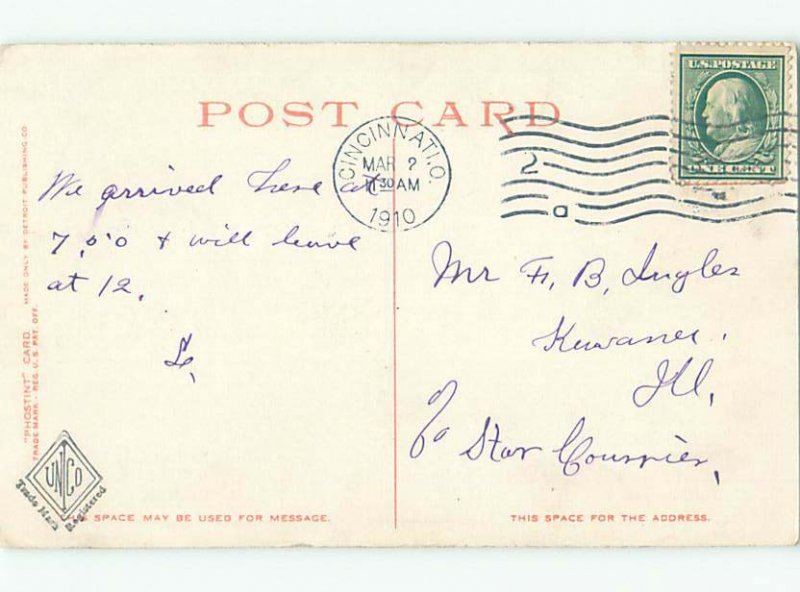 Divided-back RIVER SCENE Cincinnati Ohio OH AE6641