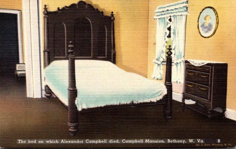 West Virginia Bethany Campbell Mansion Bed On Which Alexander Campbell Died