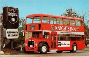 Knights Inn Double Decker Bus Advertising Unused Vintage Postcard H36