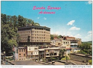 Arkansas Eureka Springs View Of The Basin Park Hotel And Downtown Eureka Springs