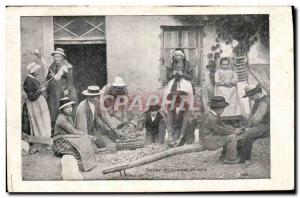 Old Postcard Harvest potatoes