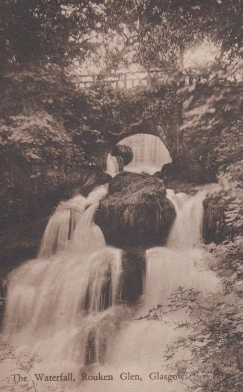 Rouken Glen Waterfall Glasgow Antique Postcard