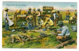 'Chuck Time on the Range' - Colourpicture Linen Postcard, unused