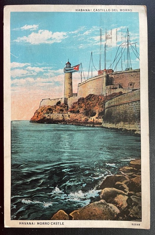 Vintage Postcard 1937 Castillo Del Morro (Morro Castle), Habana, Cuba