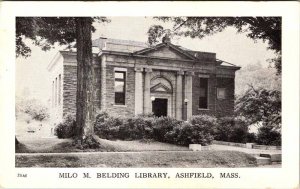 Postcard LIBRARY SCENE Ashfield Massachusetts MA AM5480