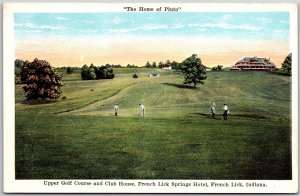 French Lick Indiana IND, Upper Golf  Course and Club House, Vintage Postcard