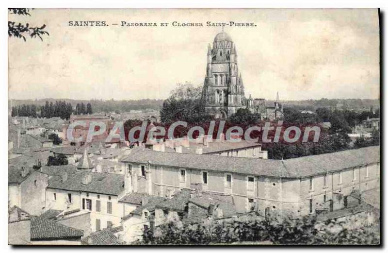 Old Postcard Saintes Panorama Tower And St. Peter