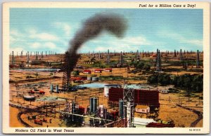 West Texas TX, Modern Oil Field, Fuel for a Million Cars a Day, Postcard