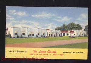 OKLAHOMA CITY OKLAHOMA ROUTE 66 DE LUXE COURTS LINEN ADVERTISING POSTCARD