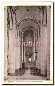 Postcard Old Chauvigny Inside of the Church of St. Paul