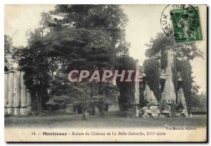 Postcard Old Montceaux Ruins of Chateau de la Belle Gabrielle