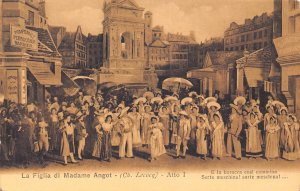 A857 Italy La Figlia di Madame Angot Theater Play Scene Actors Group postcard