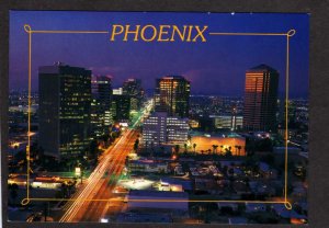 AZ Night City View Phoenix Arizona Postcard