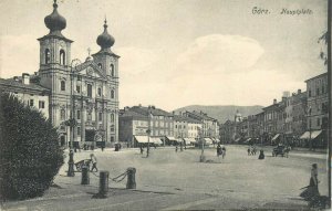 Italia Grado Gorizia Görz main square with St. Ignacius Church c.1916 Italy