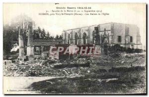 Old Postcard Great Battle War Marne Huiron Pres Vitry le Francois The Ruins o...