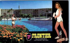 LAS VEGAS, NV  Nevada   FRONTIER HOTEL & CASINO   Pool  c1970s   Postcard