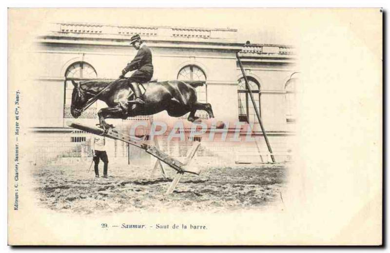 VINTAGE POSTCARD Hippisme Horse Saumur Jump of the barÂ 